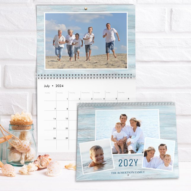 Calendario Fotos de Rustic Beach Wood Family 2024 (Subido por el creador)