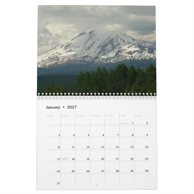 Calendario Fotos del gran noroeste (Jan 2027)