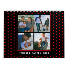 Calendario Fotos familiares Collage Hearloon Balloon Pattern 