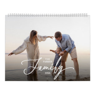 Calendario Fotos familiares personalizadas con tipografía ele