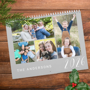 Calendario Fotos familiares simples y Minimalistas 2026