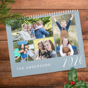 Calendario Fotos familiares simples y Minimalistas 2026