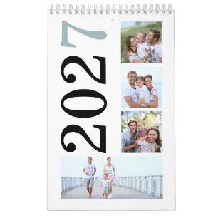 Calendario Fotos Modernas de 17 Familias con Tipografía Negri