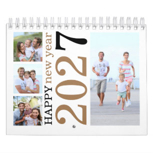 Calendario Fotos Modernas de 17 Familias Feliz Año Nuevo 2027