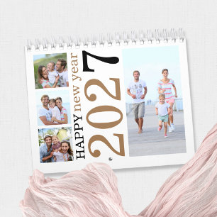 Calendario Fotos Modernas de Familia Feliz Año Nuevo 2027