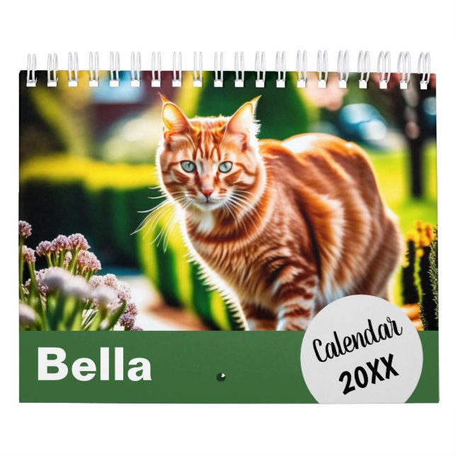 Calendario Fotos personalizadas de gato Mascota año crear el  (Tapa)