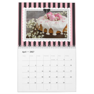 Calendario Fotos promocionales de lazo de rayas negras rosa c