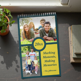 Calendario Fotos y texto de la moderna familia de Personaliza