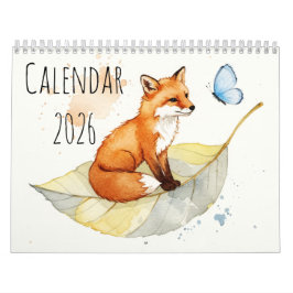 Calendario Fox and a butterfly  Calendar