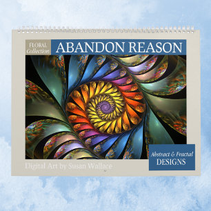 Calendario Fractal Abstracto Floral 2027