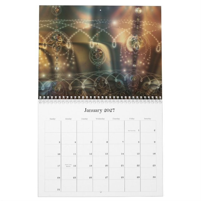 Calendario fractal digital barroco 2021 (Jan 2027)