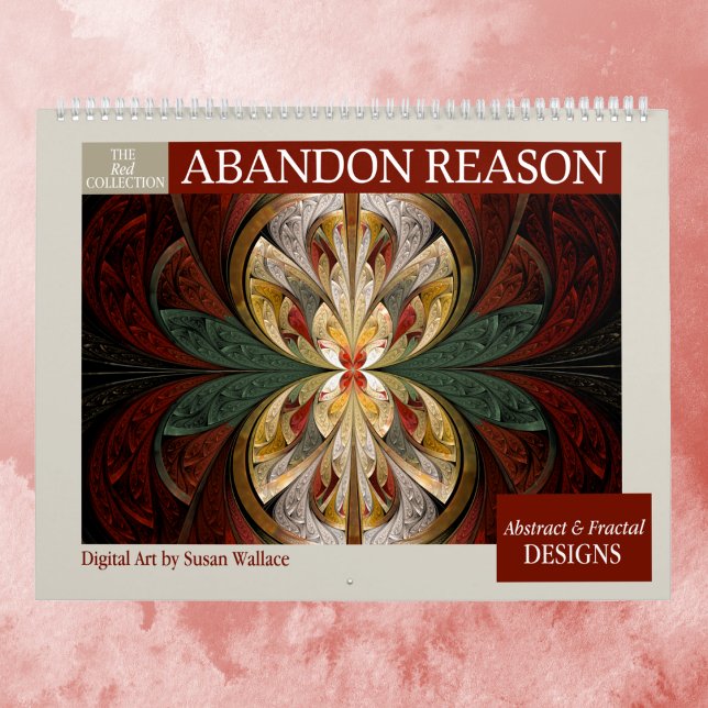 Calendario Fractales abstractos de colección roja 2026 (Subido por el creador)