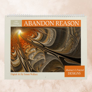 Calendario Fractales abstractos de naranja 2026