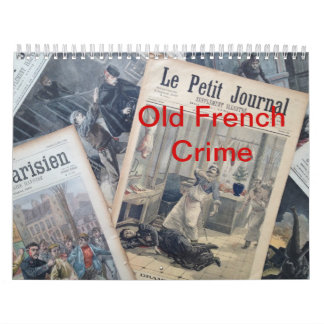 Calendario francés viejo del crimen