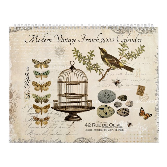 Calendario francés vintage moderno 2022 (Tapa)