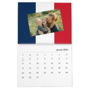 Calendario Francia   Añadir tu foto bandera francesa 2026