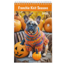 Frenchie Knit Seasons - 2026 Cozy Dog Calendar