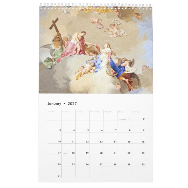 Calendario Fresco de los monasterios bávaros (Jan 2027)