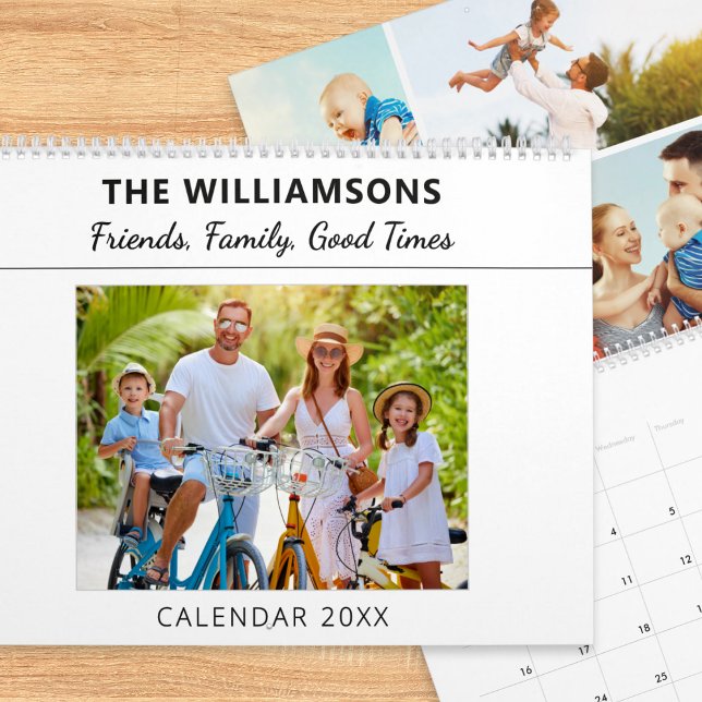 Calendario Friends, Family, Good Times - Photo Collage Custom (A stylish, modern wall calendar to personalize with a collage of your own photos for each month)