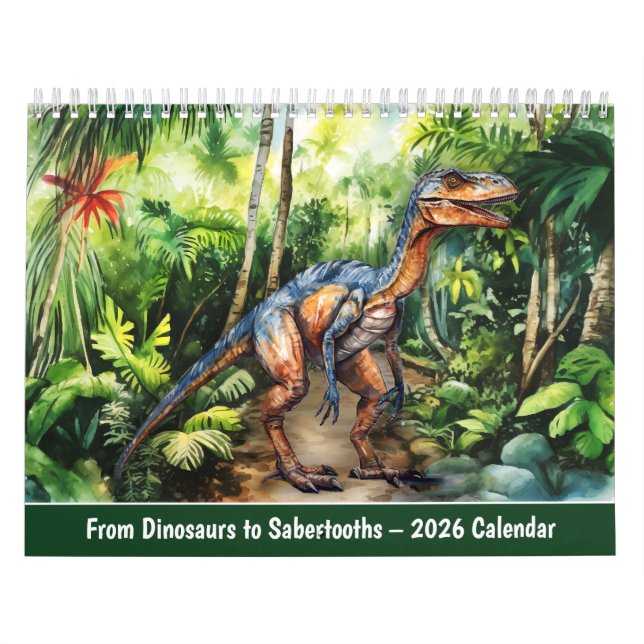 Calendario From Dinosaurs to Sabertooths – 2026 Calendar (Tapa)