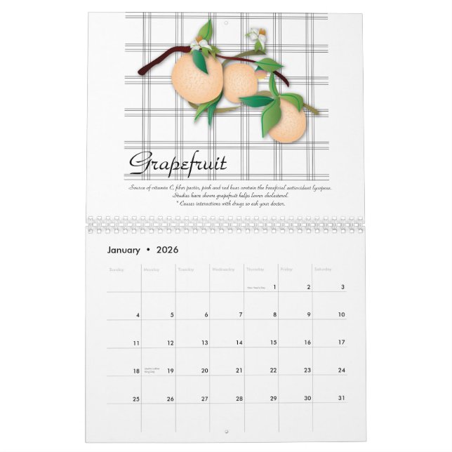 Calendario Frutas alimenticias, 2011, (con el Info (Jan 2026)