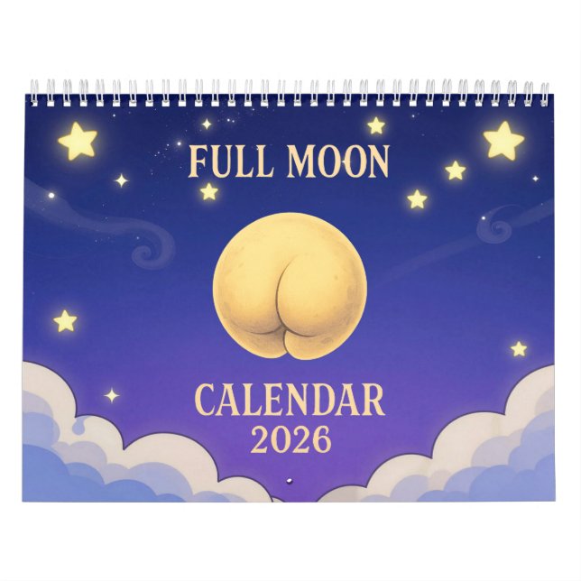 Calendario Full Moon Animals 2026 Funny Wall Calendar (Tapa)