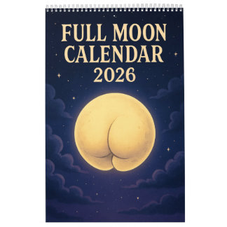 Calendario Full Moon Animals 2026 Funny Wall Calendar
