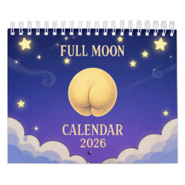 Calendario Full Moon Animals 2026 Funny Wall Calendar
