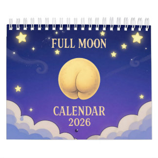 Calendario Full Moon Animals 2026 Funny Wall Calendar