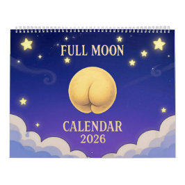 Calendario Full Moon Animals 2026 Funny Wall Calendar