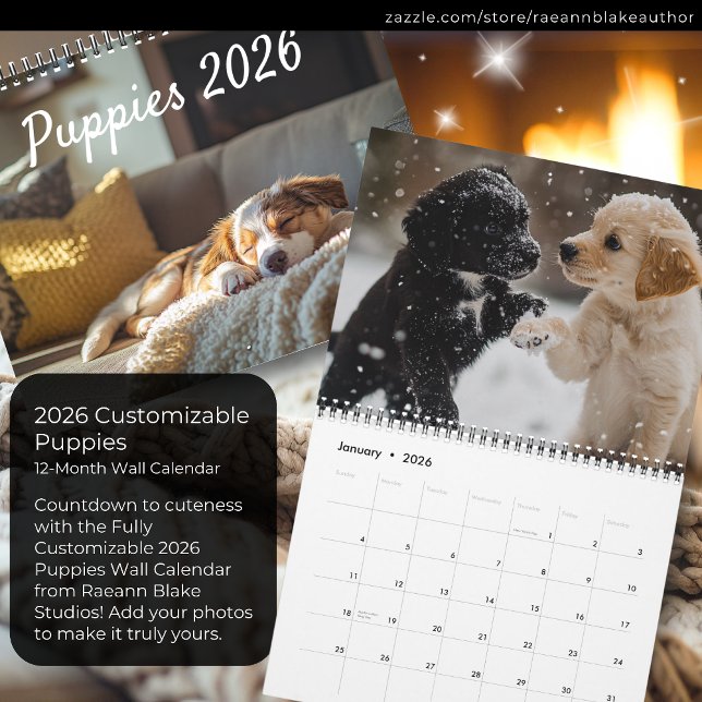 Calendario Fully Customizable 2026 Puppies Wall Calendar (Subido por el creador)