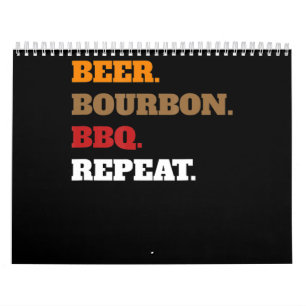 Calendario Fun Beer Bourbon Bbq Repetir Hombres Mujeres Noved