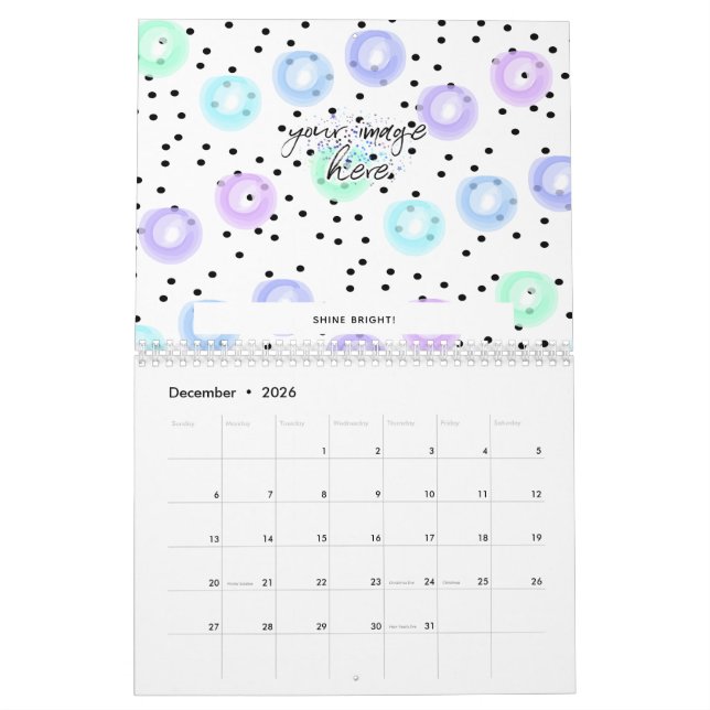 Calendario Funfetti color agua (Dec 2026)