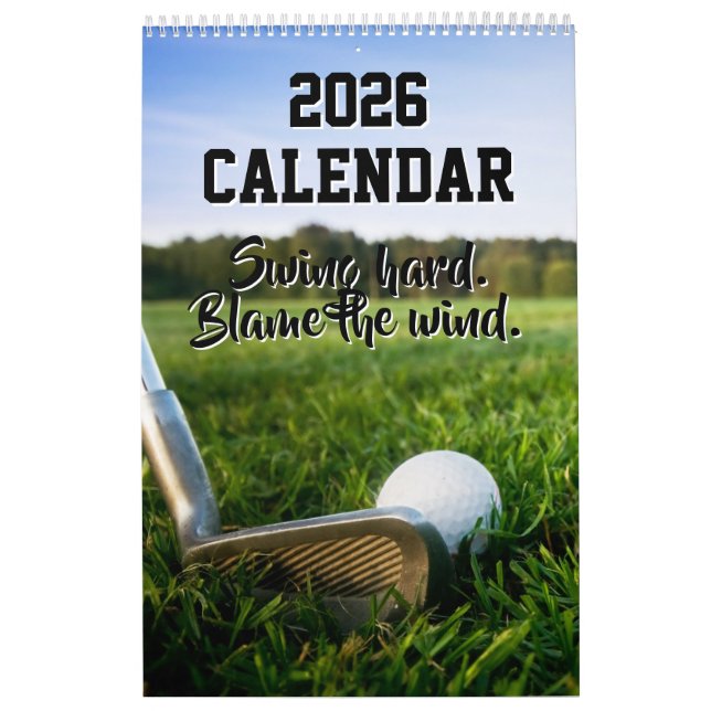 Calendario Funny 2026 Calendar Golf Quotes Golfer Dad Coach (Tapa)