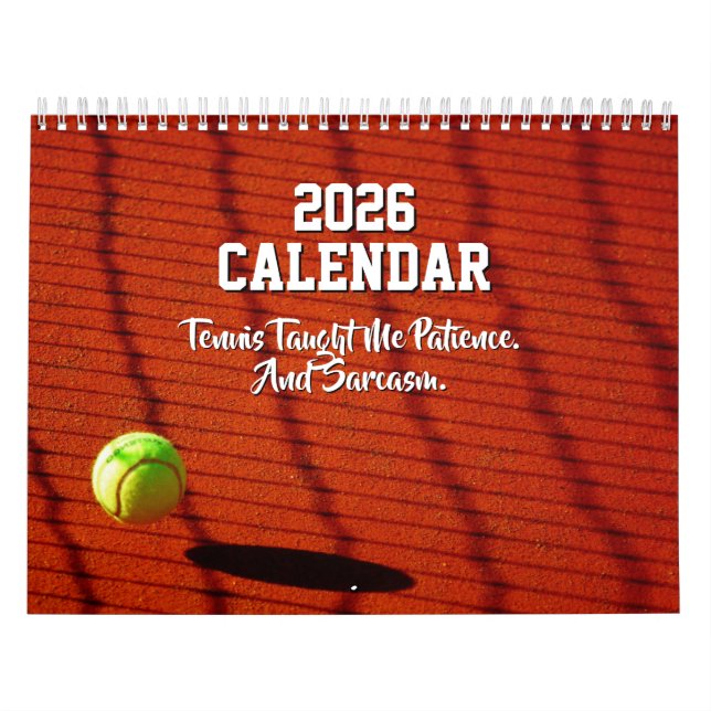 Calendario Funny 2026 Tennis Calendar For Player Coach Sports (Tapa)