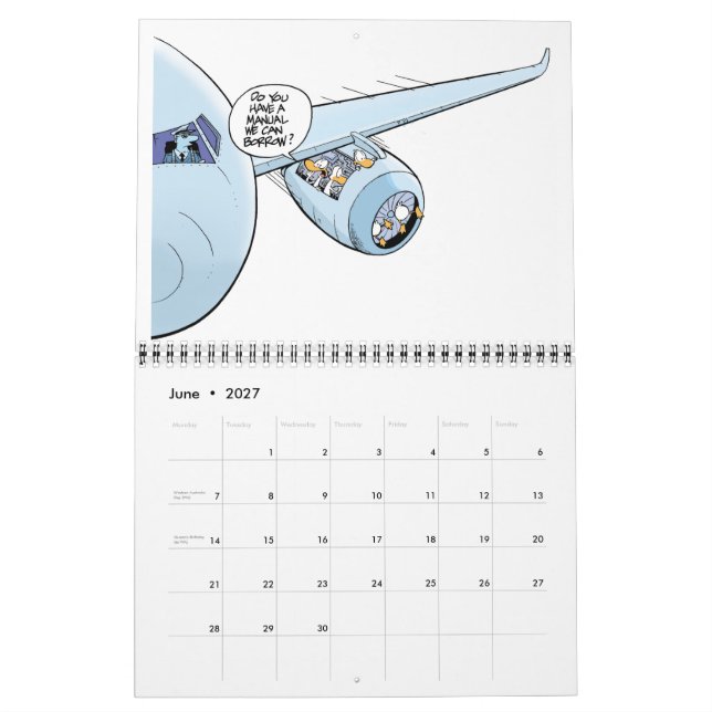 Calendario Funny Aviation Comics Calendar (Jun 2027)