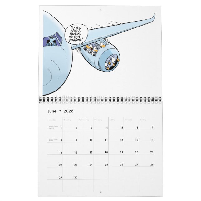 Calendario Funny Aviation Comics Calendar (Jun 2026)