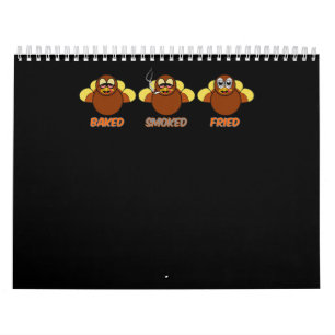 Calendario Funny barbacoa horneada humeante Turquía frita