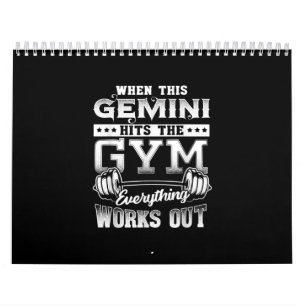 Calendario Funny Gemini Gym Workout Design