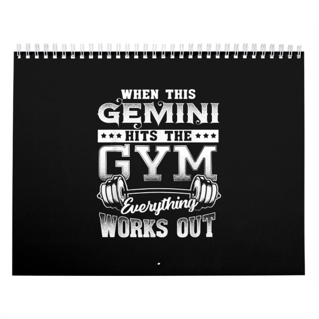 Calendario Funny Gemini Gym Workout Design (Tapa)