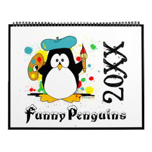 Calendario Funny Penguins Personalizado Art Large Calendar