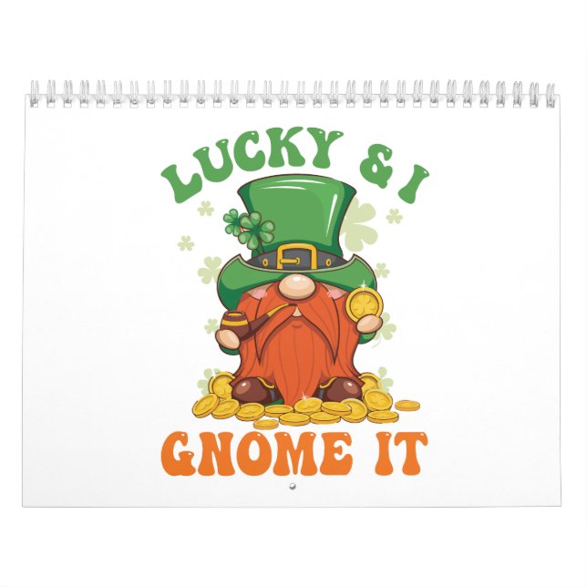 Calendario Funny Saint Patrick's Lucky Y yo me lo llevo irlan (Tapa)