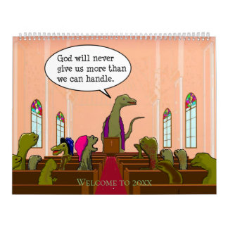Calendario Funny Satire Dinosaur Cartoons Parody Humans
