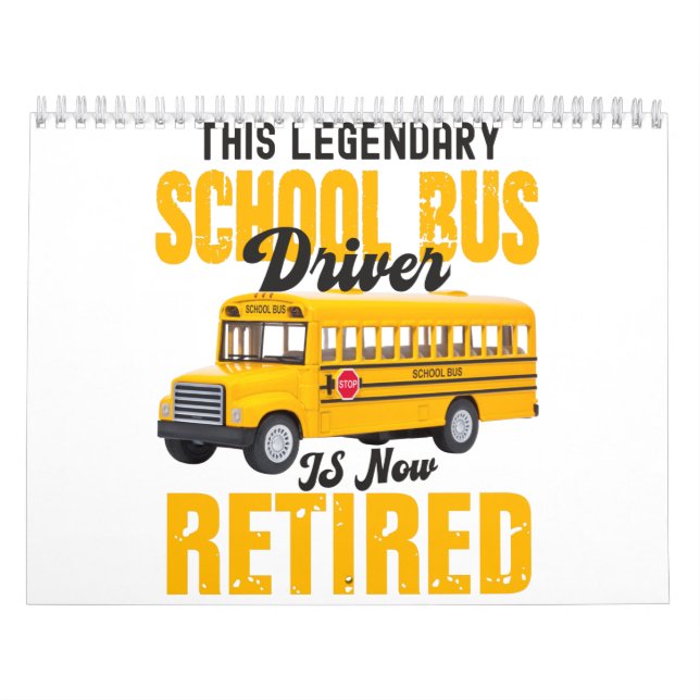 Calendario Funny school bus driver retirement Retired men (Tapa)