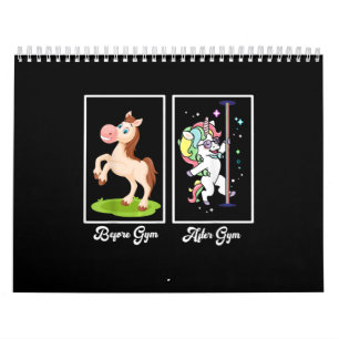 Calendario Funny Unicornio antes de salir del gimnasio