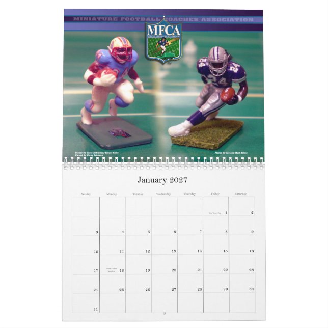 Calendario Fútbol de la miniatura de MFCA 2009 (Jan 2027)