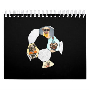 Calendario Fútbol Guay Perro Pug Life Pug Cumpleaños Pug