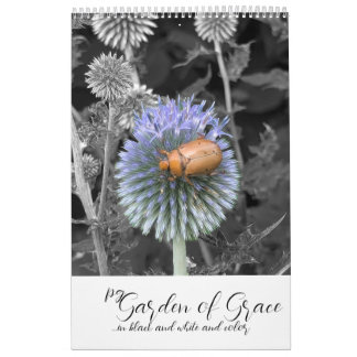 Calendario Garden of Grace: In Black & White & Color Calendar