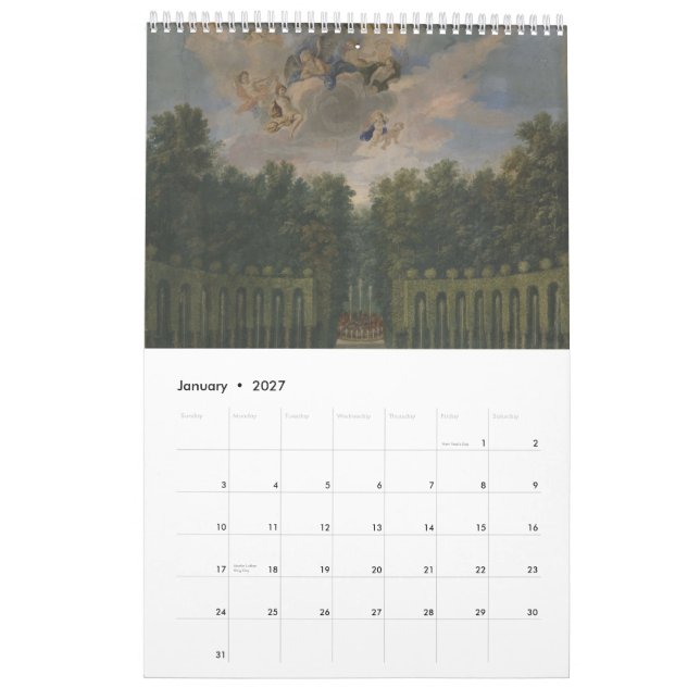 Calendario Gardens of Versailles - los jardines de Versailles (Jan 2027)