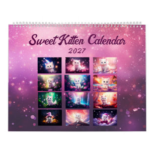 Calendario Gatito Dulce Año 2027 Magia